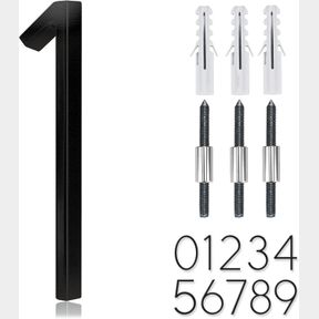 911 X 0.48 INCH 5" STAINLESS STEEL FLOATING HOUSE NUMBER, METAL MODERN HOUSE NUMBERS, GARDEN DOOR MAILBOX DECOR NUMBER WITH NAIL K