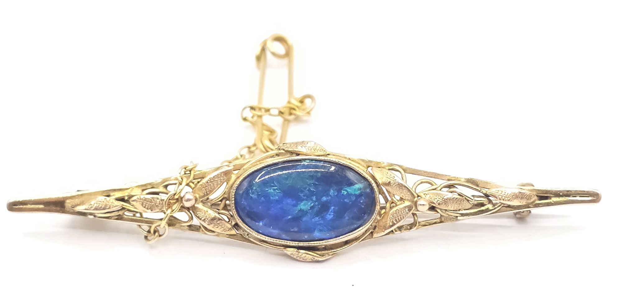 125 · ANTIQUE 9CT OPAL BAR BROOCH