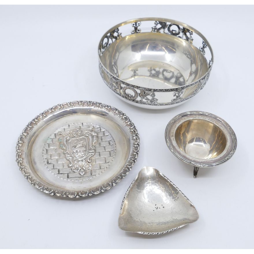4pc 800 Silver Small Dishes and Bowls- 461g TW.