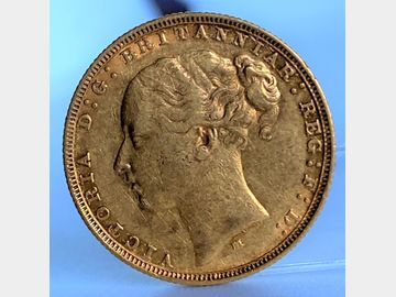 1878 VICTORIA YOUNG HEAD MELBOURNE GEORGE & DRAGON GOLD SOVEREIGN