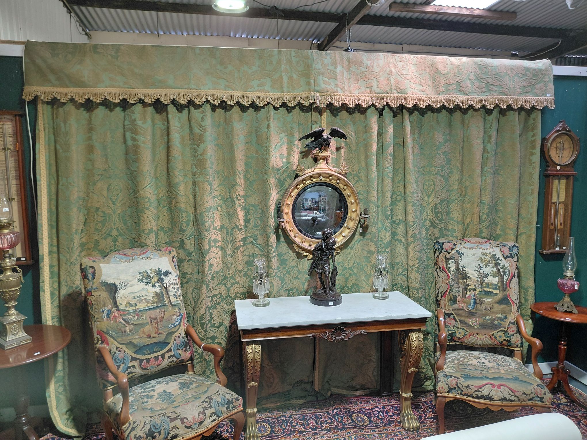 Vintage Silk On Silk Curtains