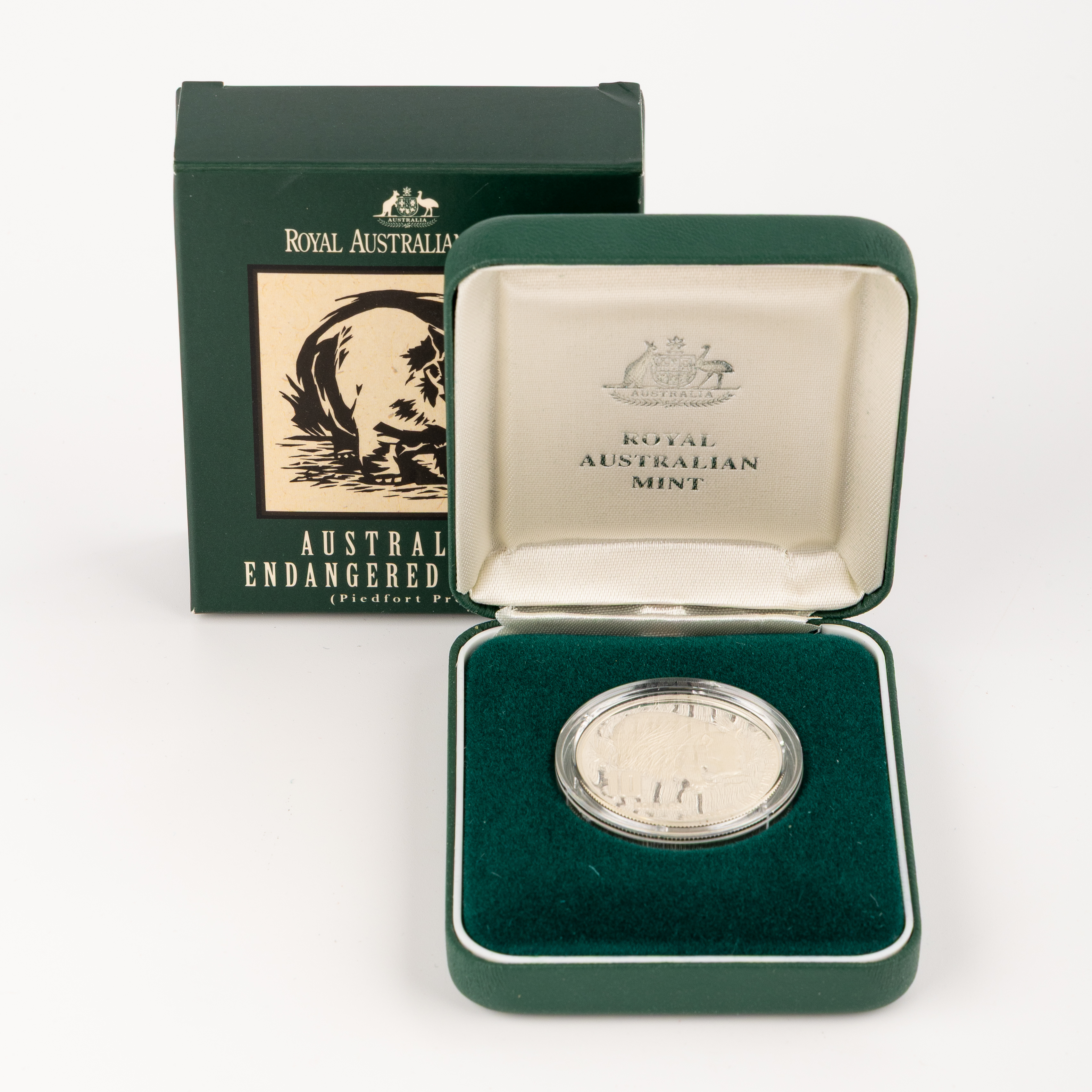 Endangered Species Piedfort Silver Proof Coin - Wombat, Ten Dollars, 1998, PCGS
