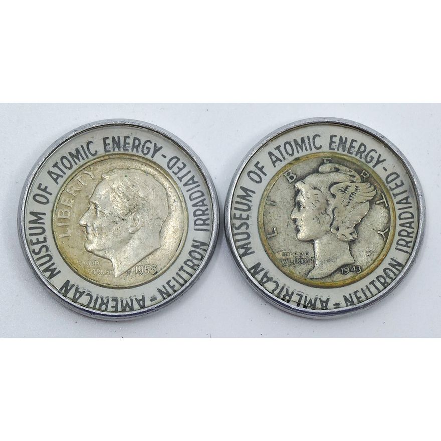 Box 2pc Museum of Atomic Energy Cased Silver Dimes