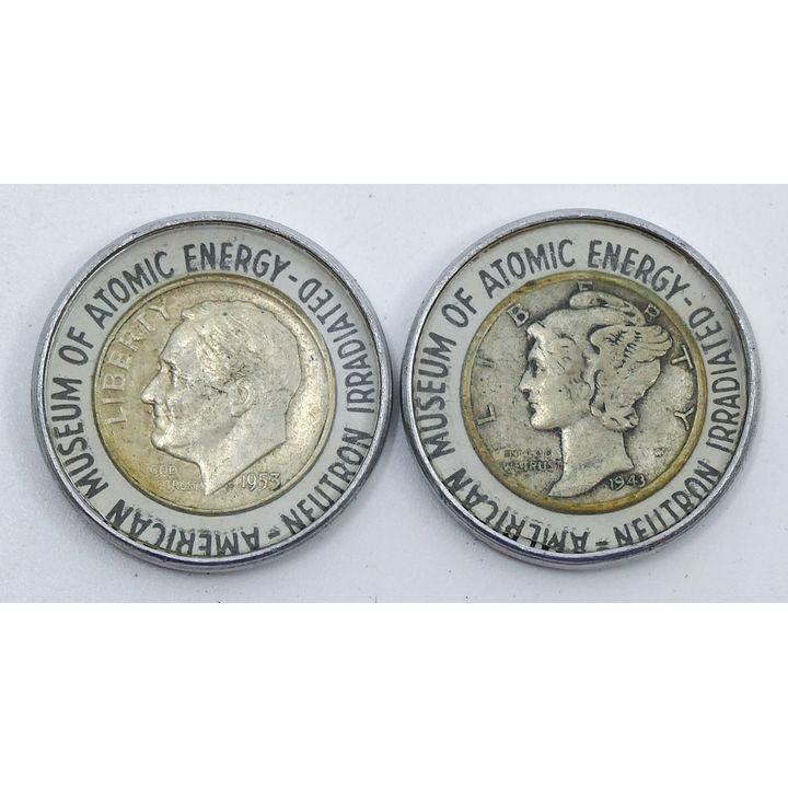 Box 2pc Museum of Atomic Energy Cased Silver Dimes