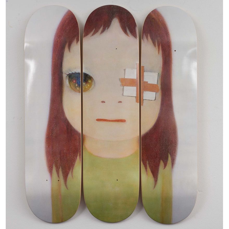 Yoshitomo Nara for the Skateroom 'Untitled Skateboard Decks Triptych (2020)'