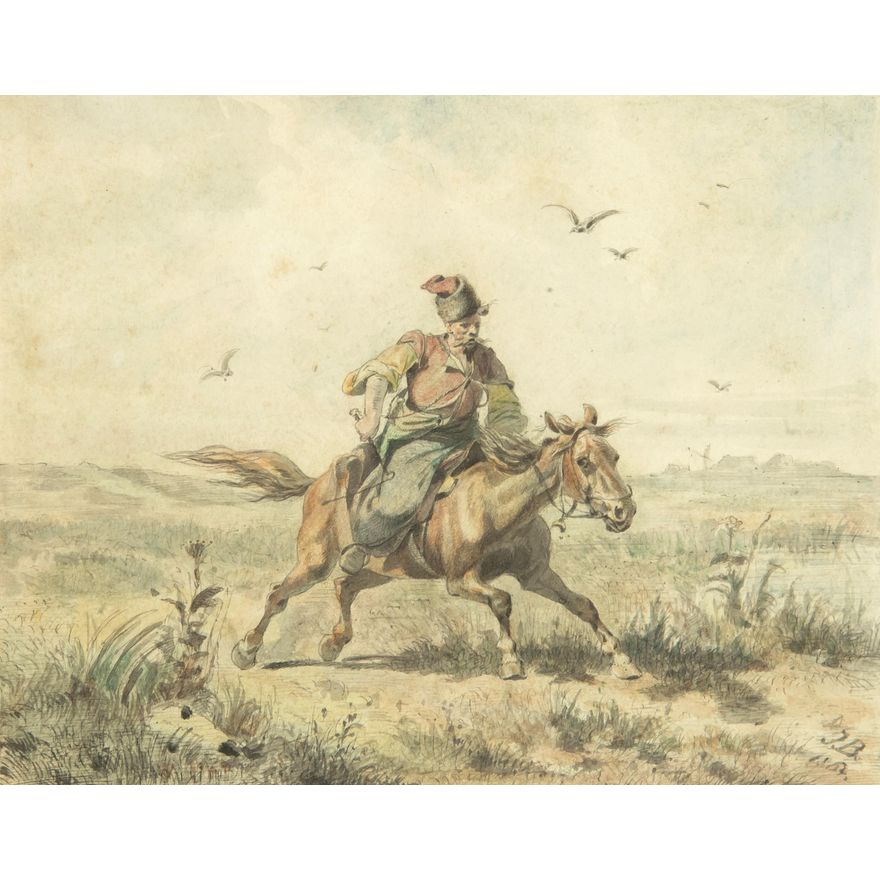 Józef Brandt | Kozak jadący przez step, 1864 r.