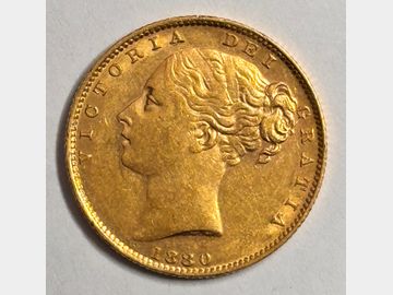 1880 VICTORIA SYDNEY MINT SHIELD GOLD SOVEREIGN