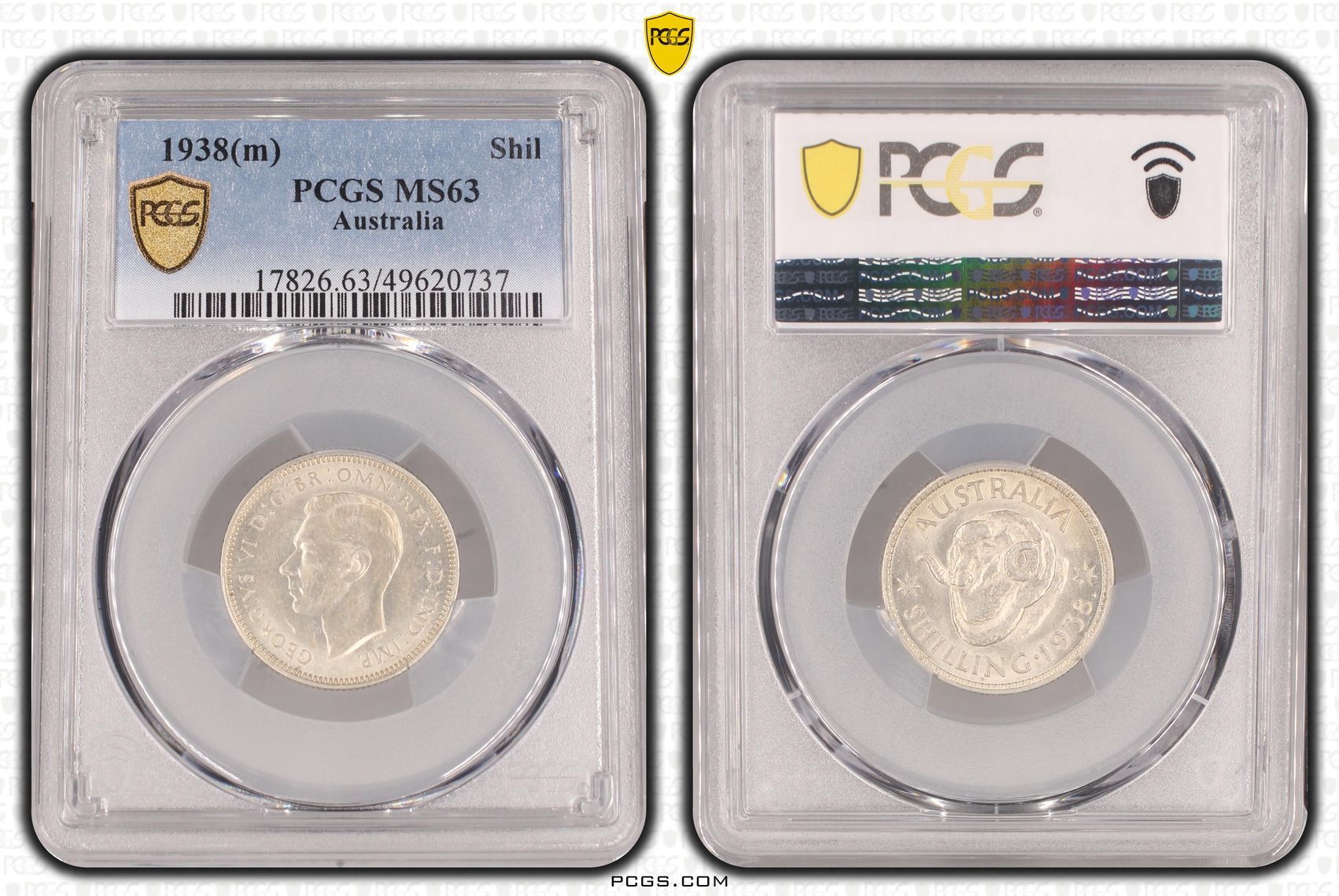 George VI, Shilling, 1938(m), PCGS MS63