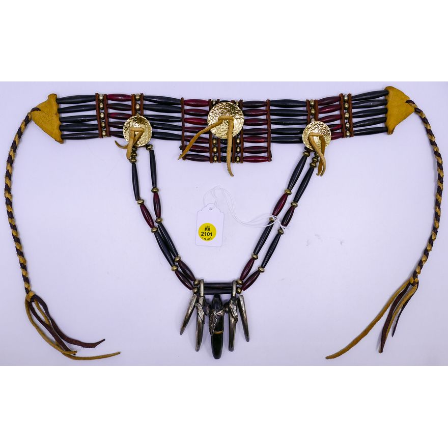 Native Style Sterling & Stone Claw Pendant Necklace