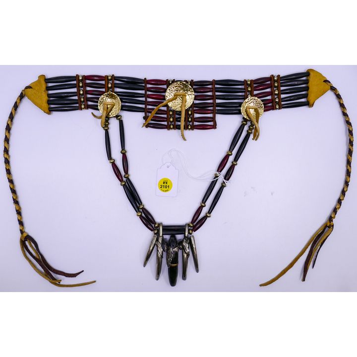Native Style Sterling & Stone Claw Pendant Necklace