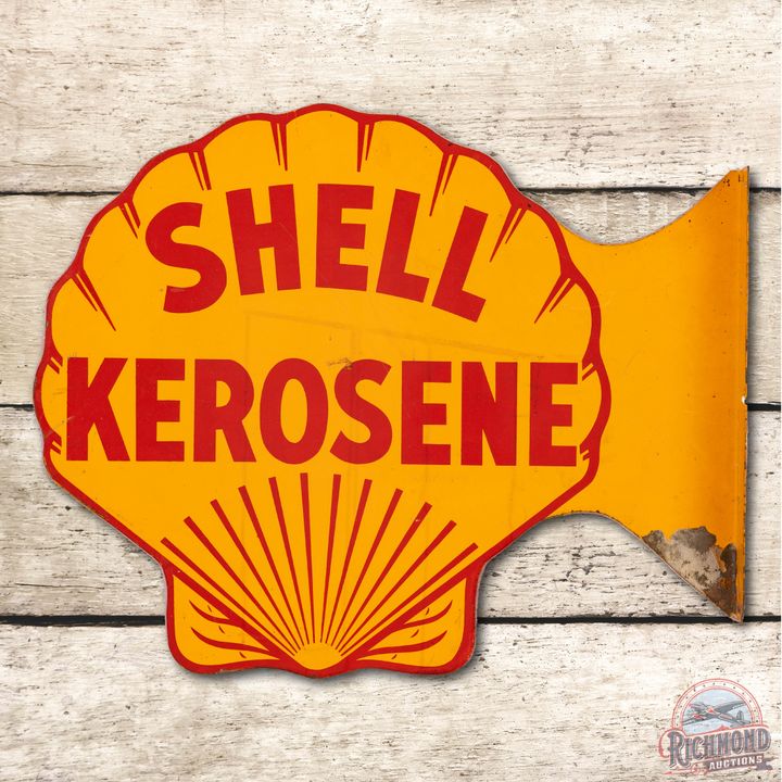 Shell Kerosene Tin Flange Sign TAC 8.25