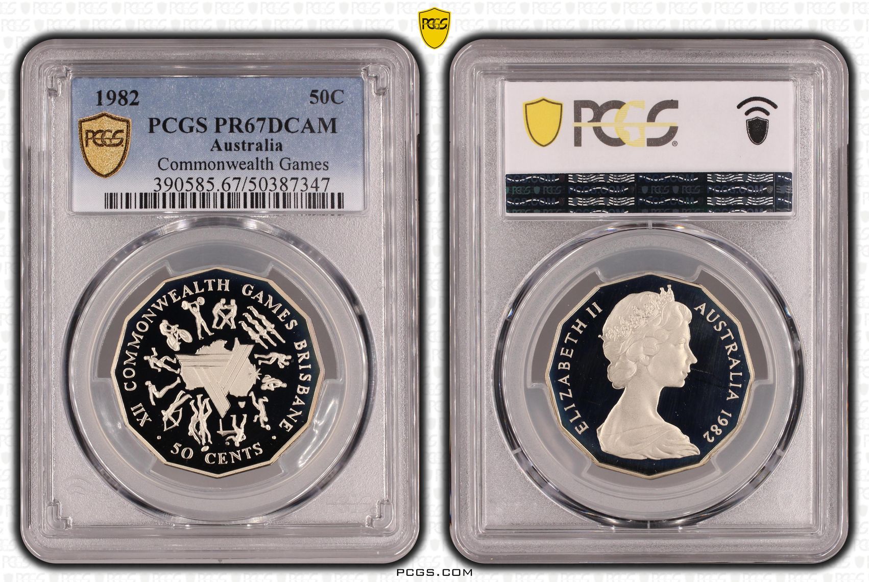 Commonwealth Games, Fifty Cent, 1982, PCGS PR67DCAM