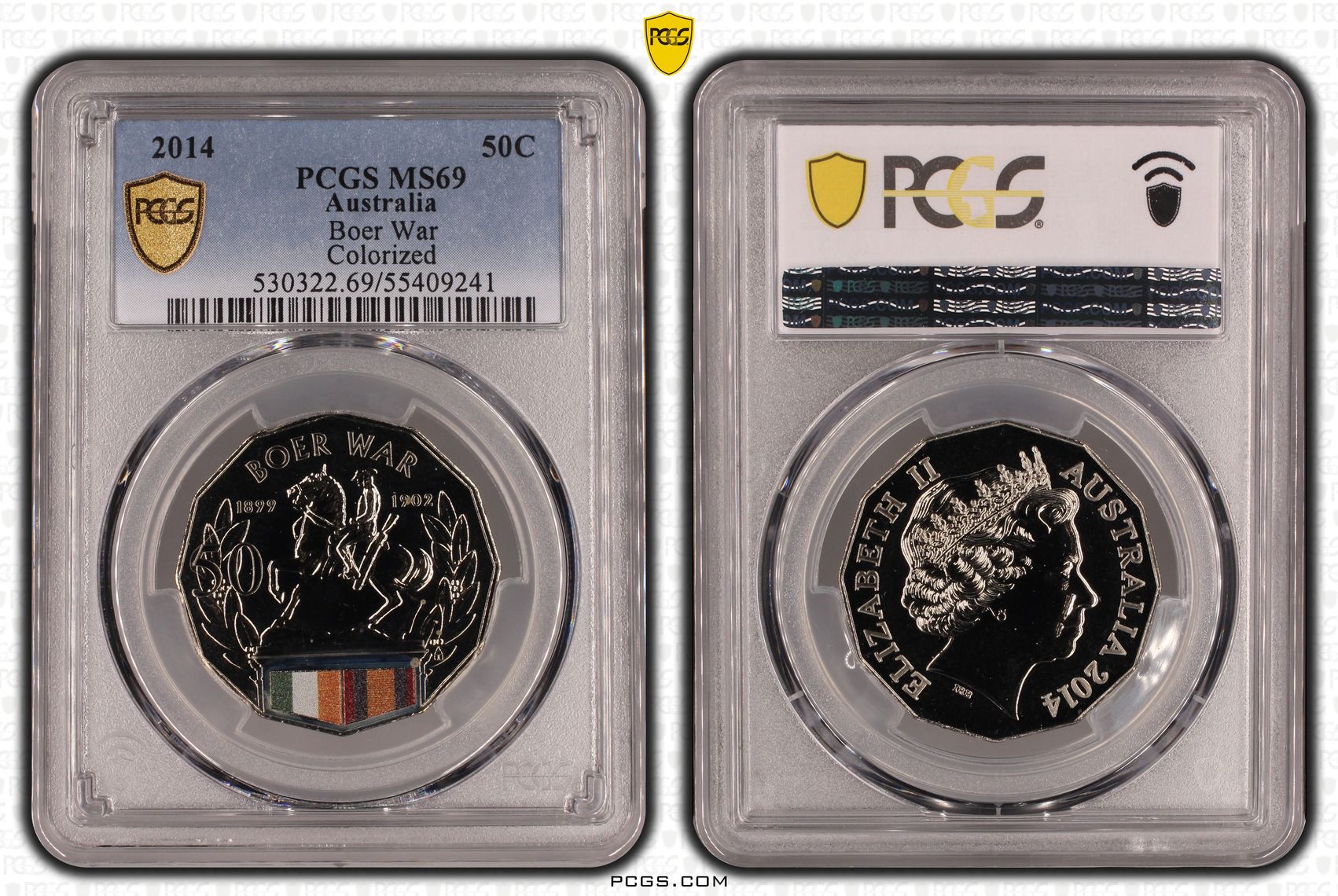 Boer War Colorized, Fifty Cent, 2014, PCGS MS69