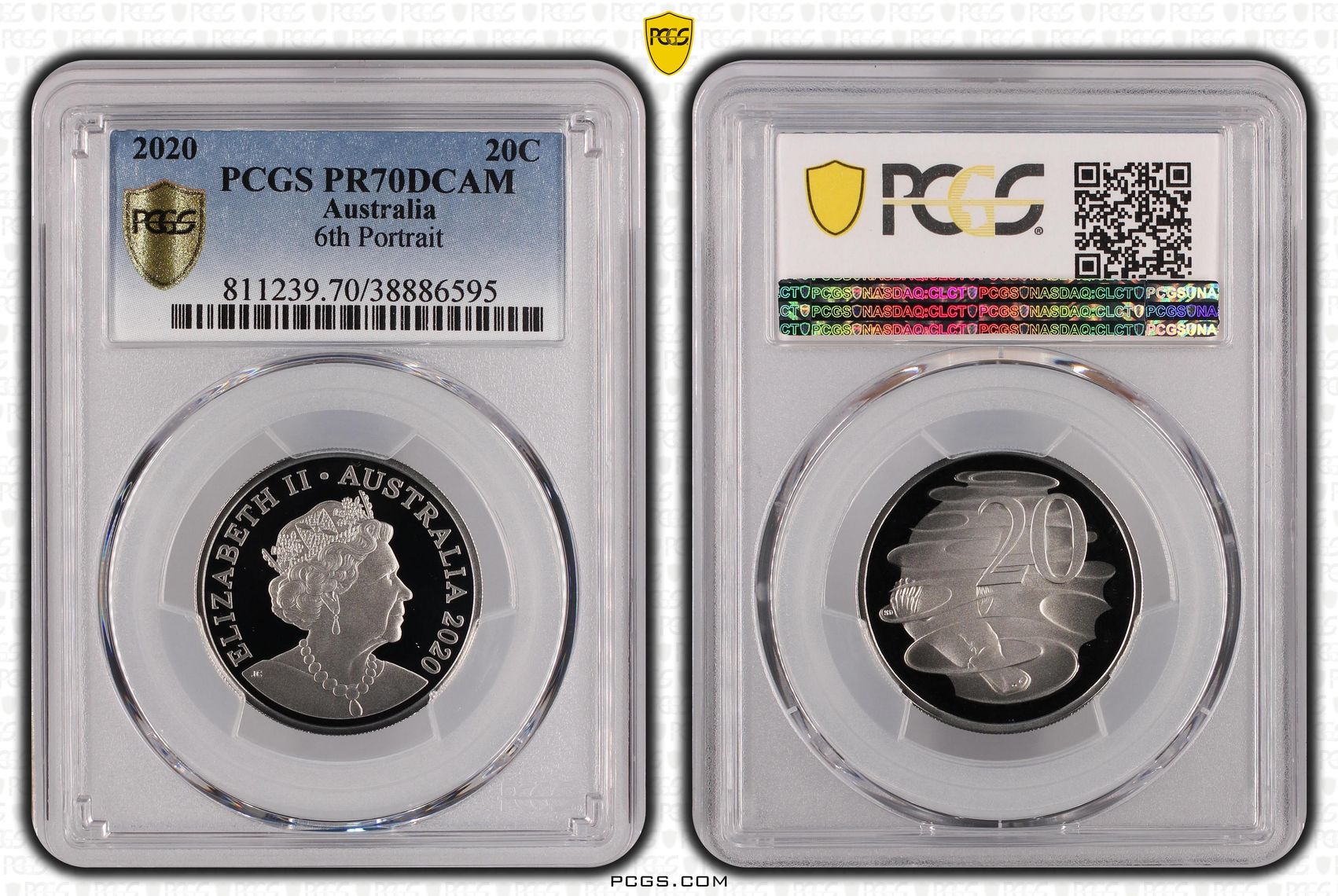 Twenty Cent, 2020, PCGS PR70DCAM