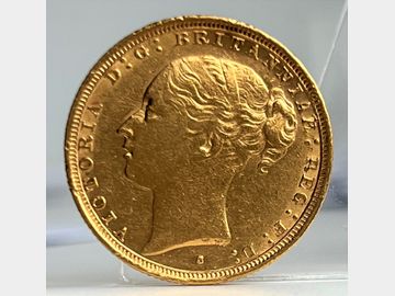 1887 VICTORIA YOUNG HEAD SYDNEY MINT GEORGE & DRAGON GOLD SOVEREIGN