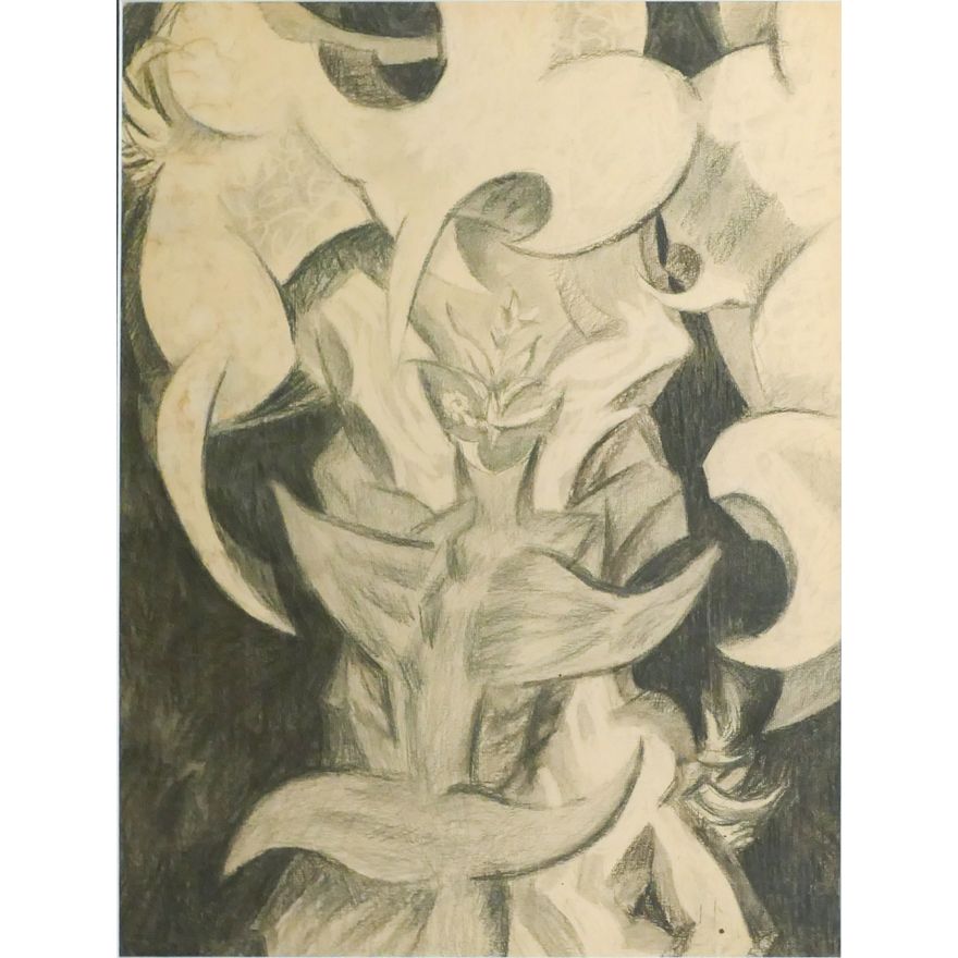 Jack McLarty Untitled Unsigned Charcoal on Paper Framed 33.75''x27.25''