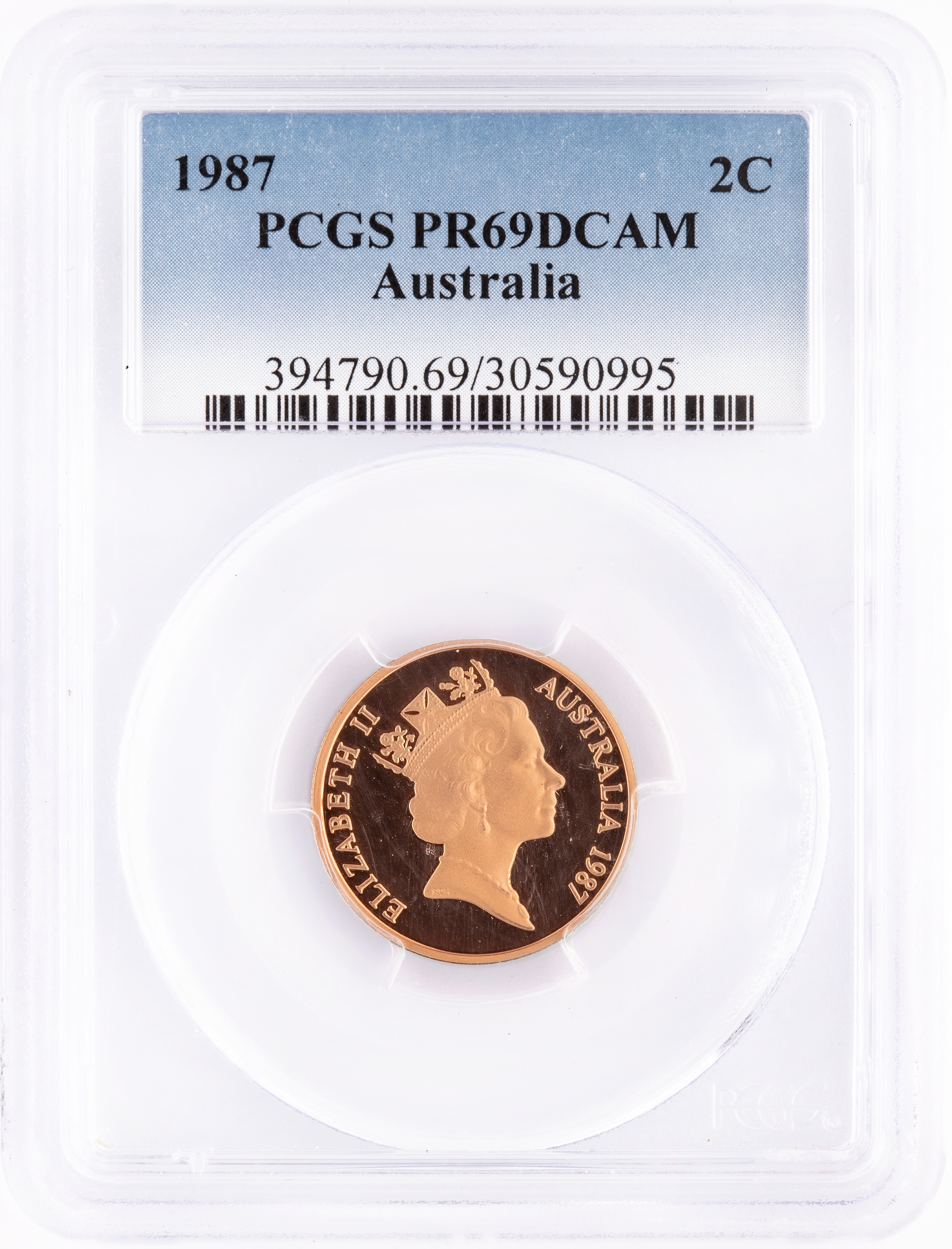Two Cent, 1987, Pcgs Pr69dcam