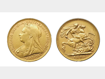 1894 VICTORIA OLD HEAD LONDON MINT GOLD SOVEREIGN