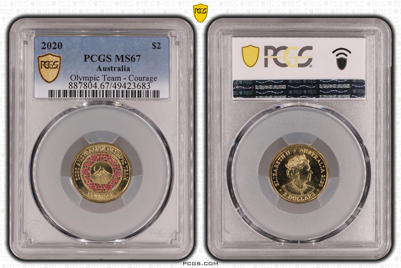 Olympic Team - Courage, Two Dollar, 2020, PCGS MS67