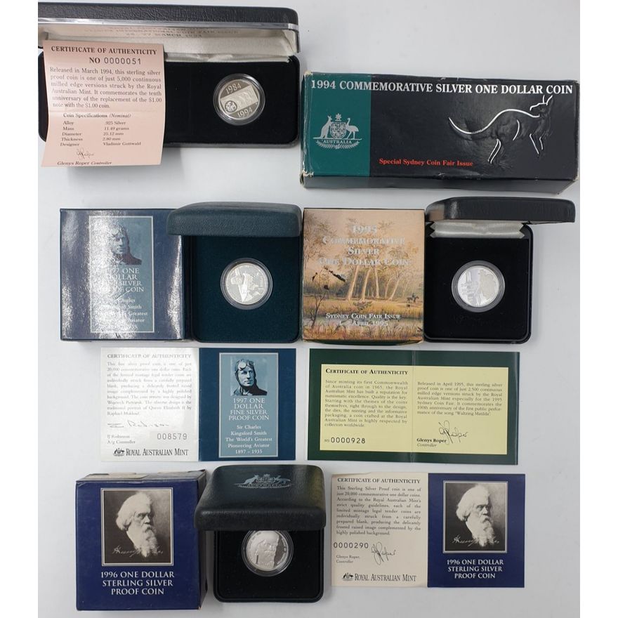 Silver Proof $1 Coins (x4)