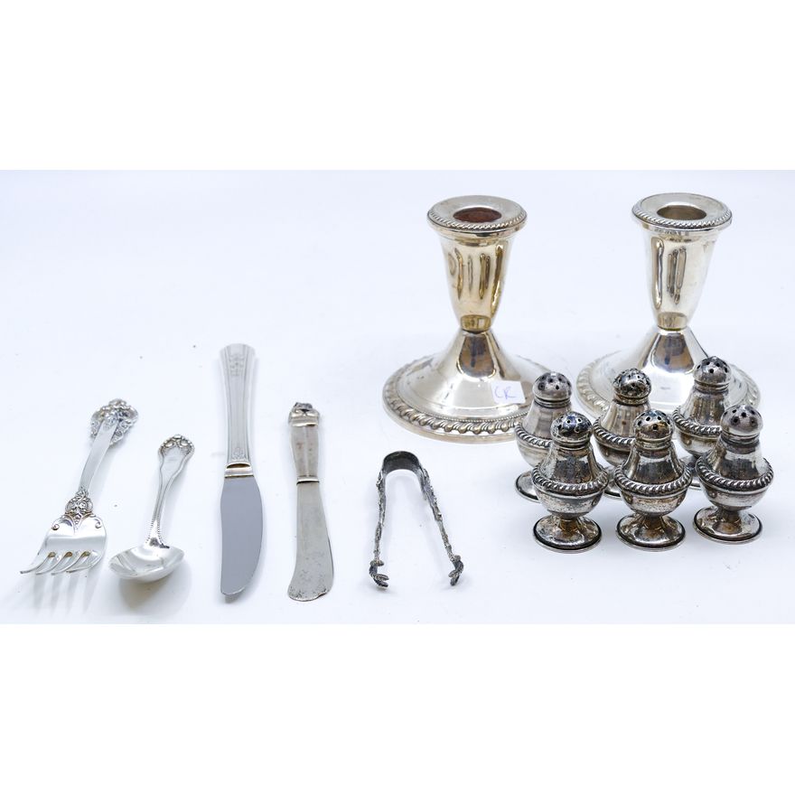 Tray Misc. Sterling Shakers etc. - 125 Grams (Solid Only)