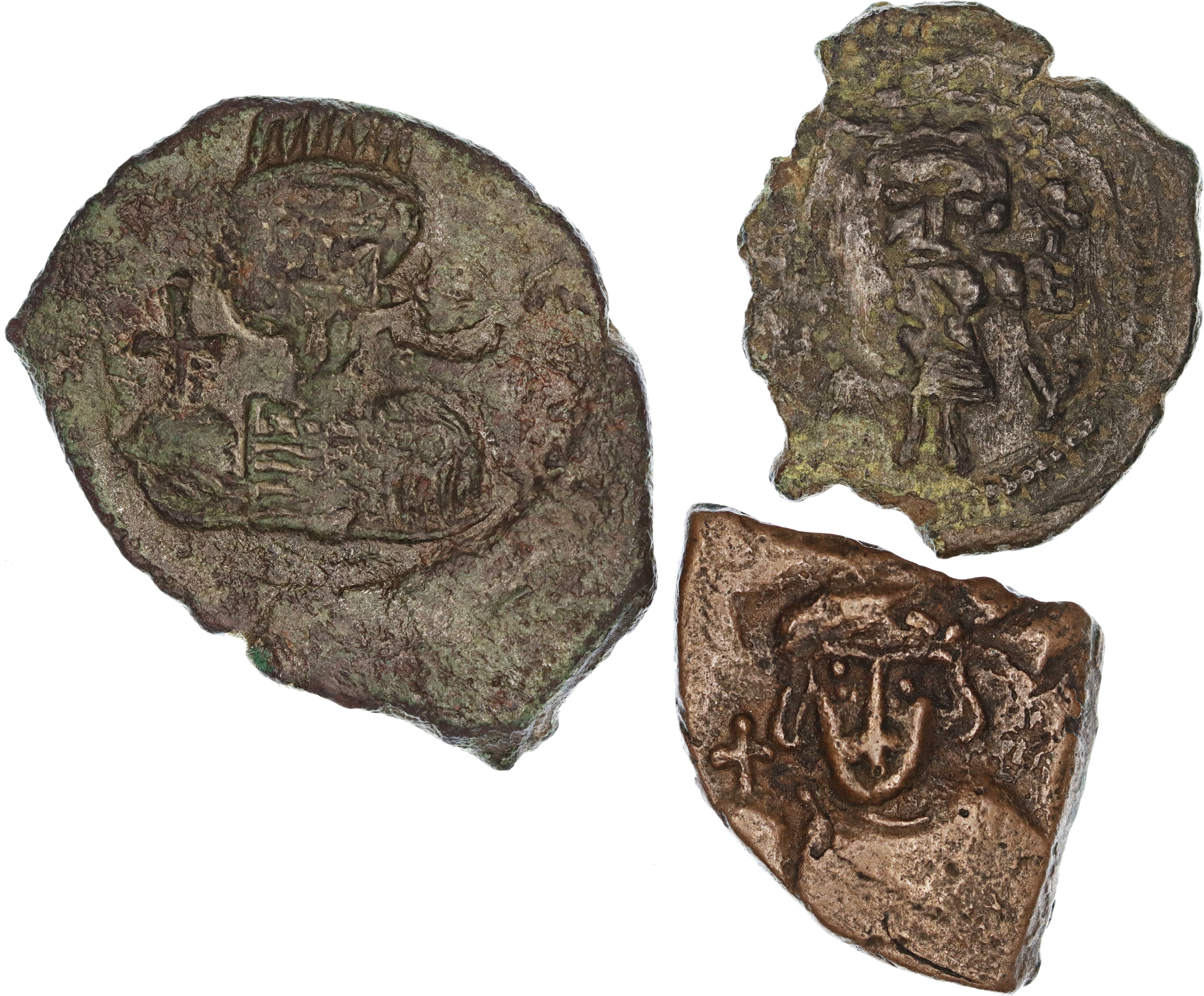 Byzantine Empire, Justinian II & Constantine IV, Æ, 7th Century AD, F