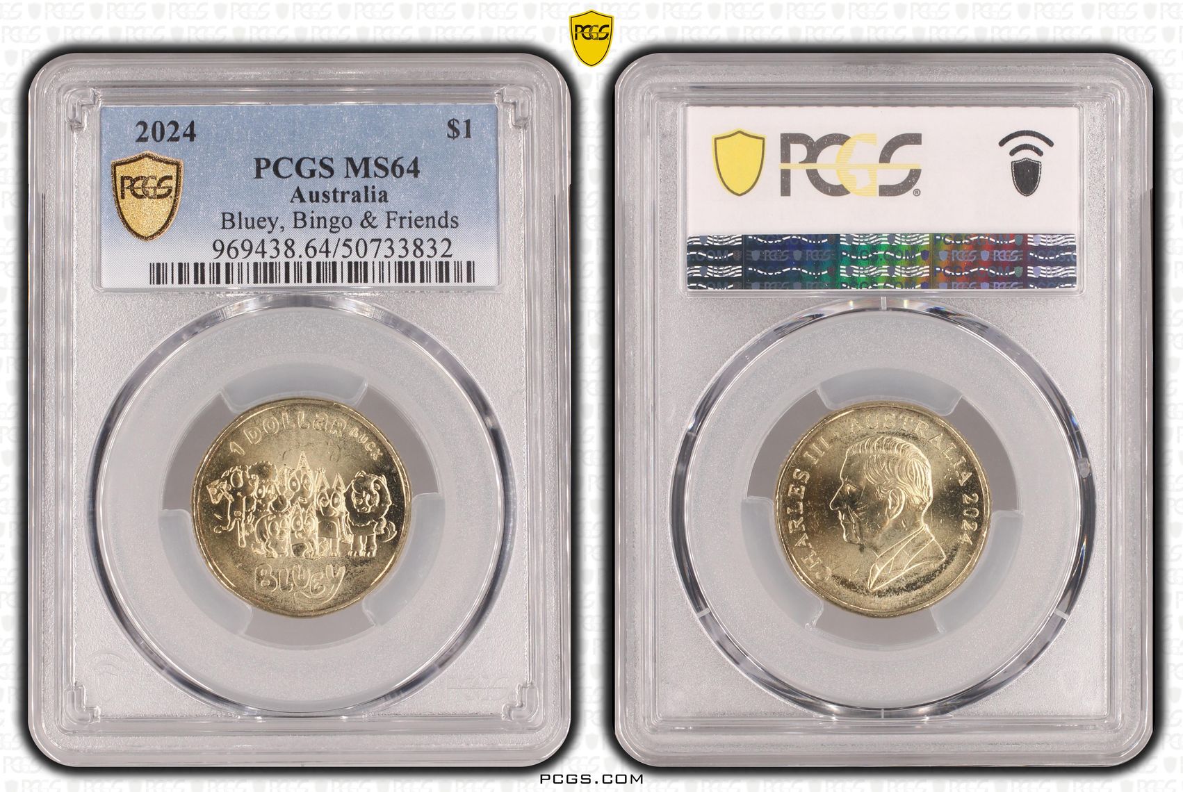 Bluey, Bingo & Friends , One Dollar, 2024, PCGS MS64