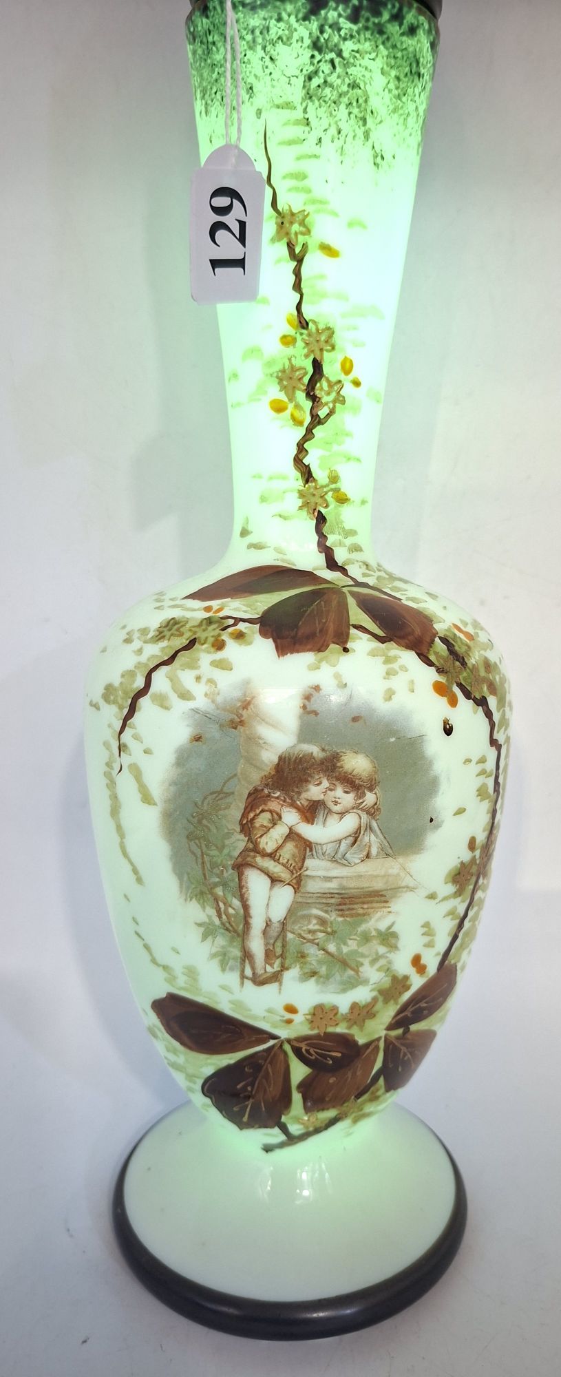 19th Century Uranium Milk Glass Vase