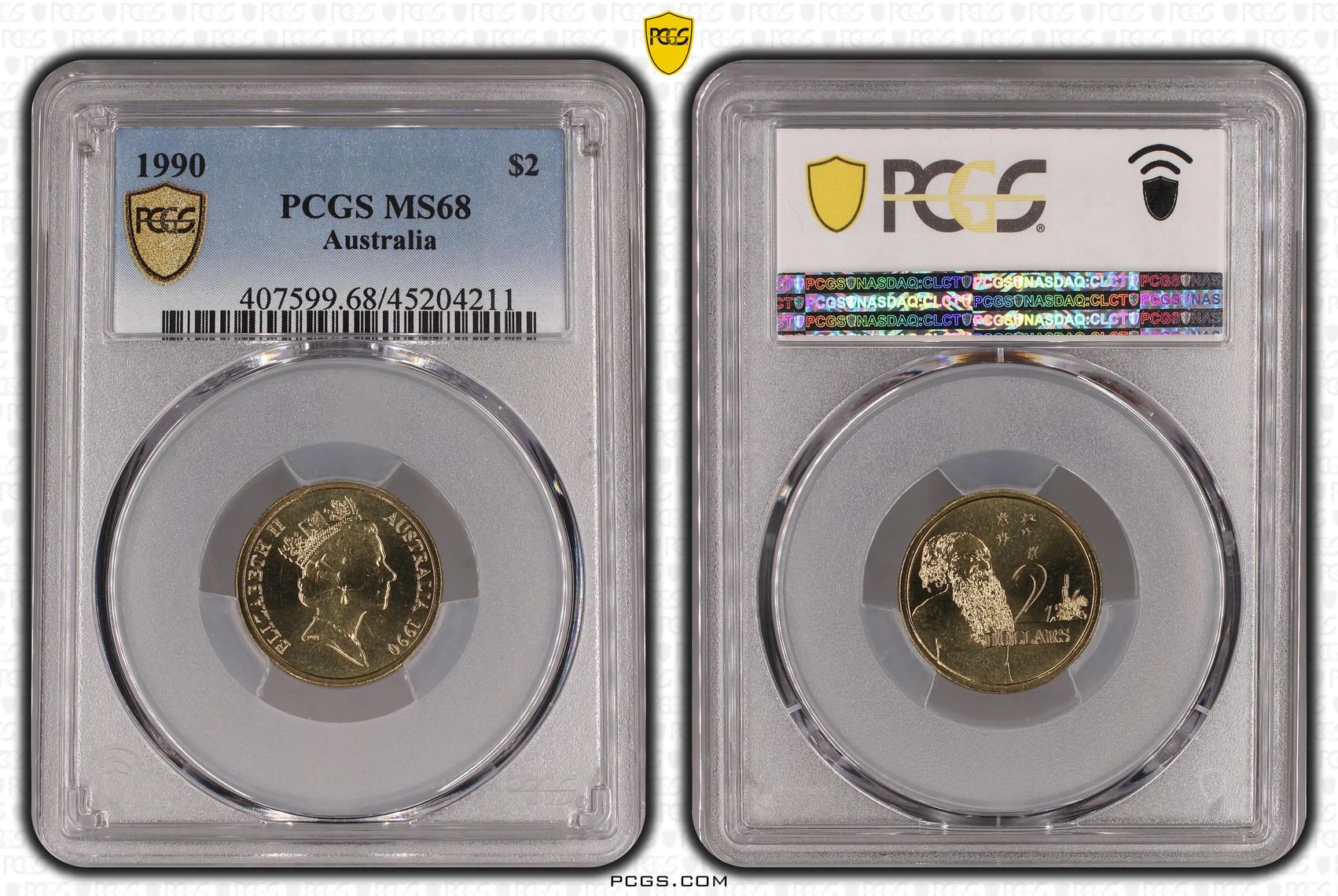 1990 Australia Two Dollar, $2 PCGS - MS68 POP 12/0 -211