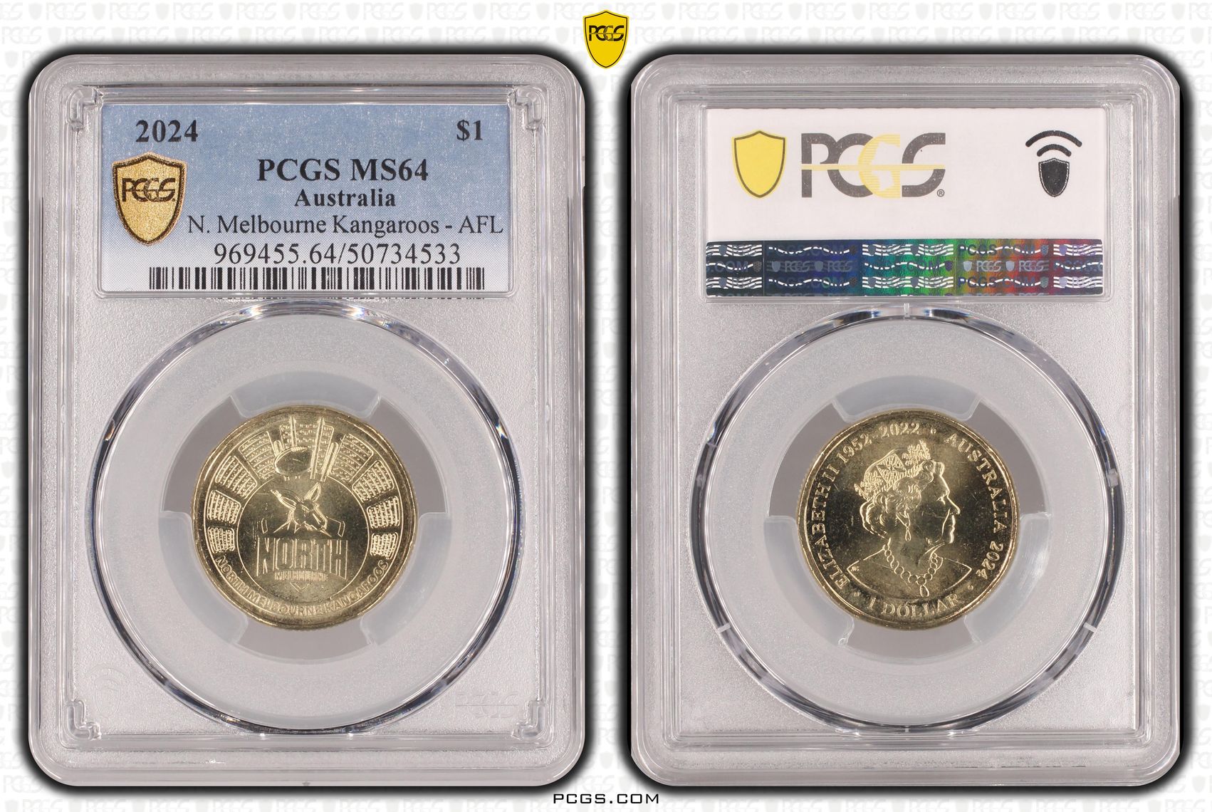 N. Melbourne Kangaroos - AFL , One Dollar, 2024, PCGS MS64