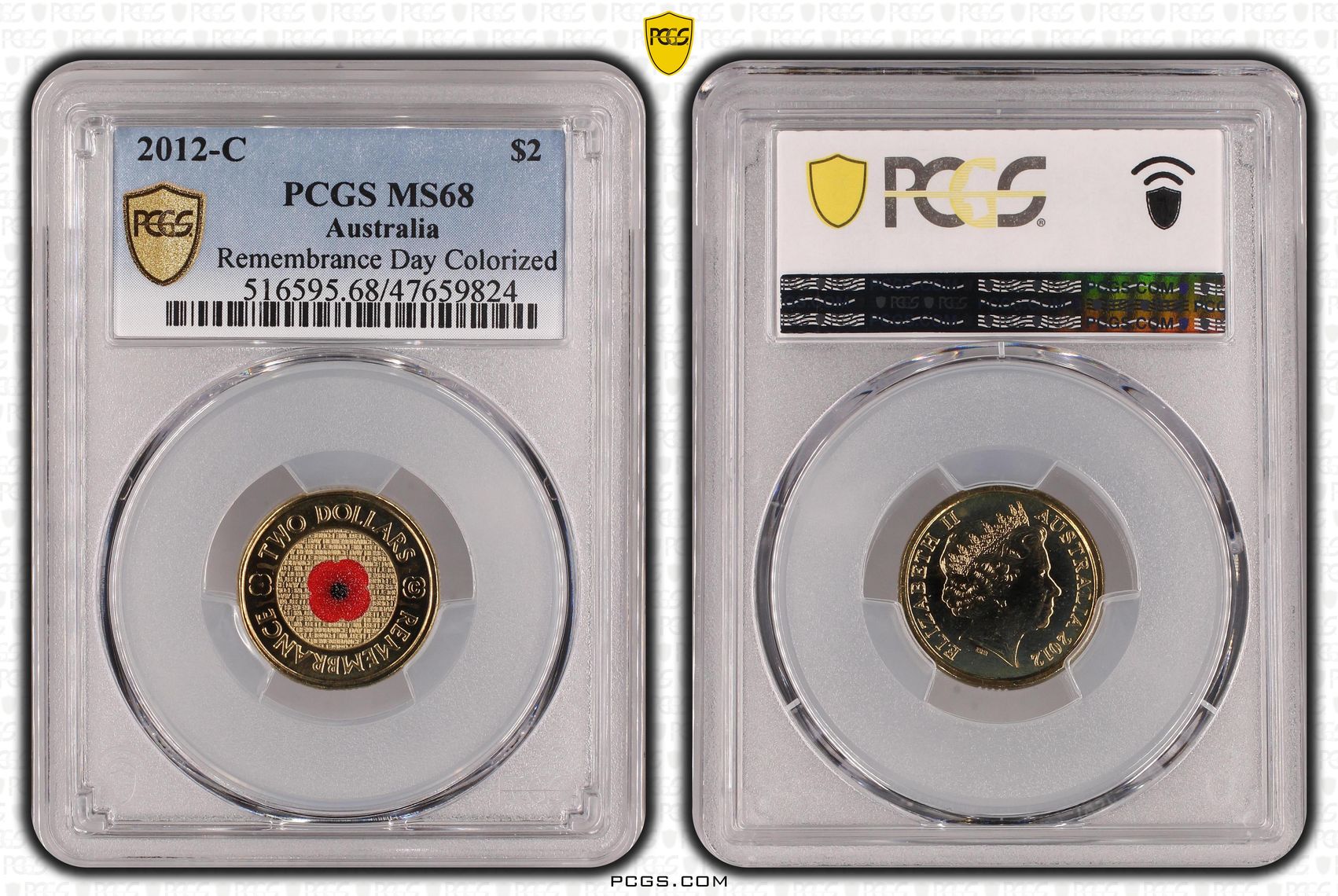 Remembrance Day Colorized, Two Dollar, 2012-C, PCGS MS 68
