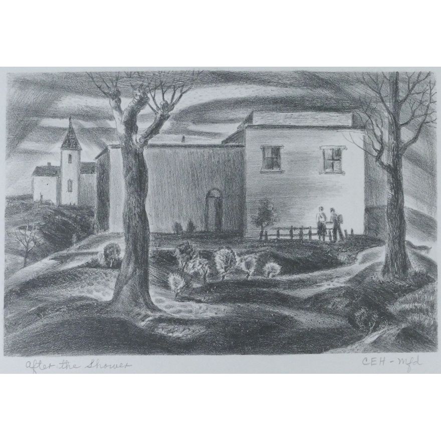 Charles Heaney ''After the Shower'' 1944 Lithograph