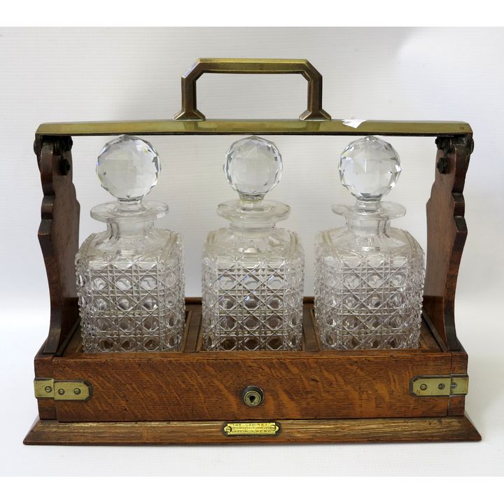 VICTORIAN OAK TANTALUS, maker Mappin & Webb