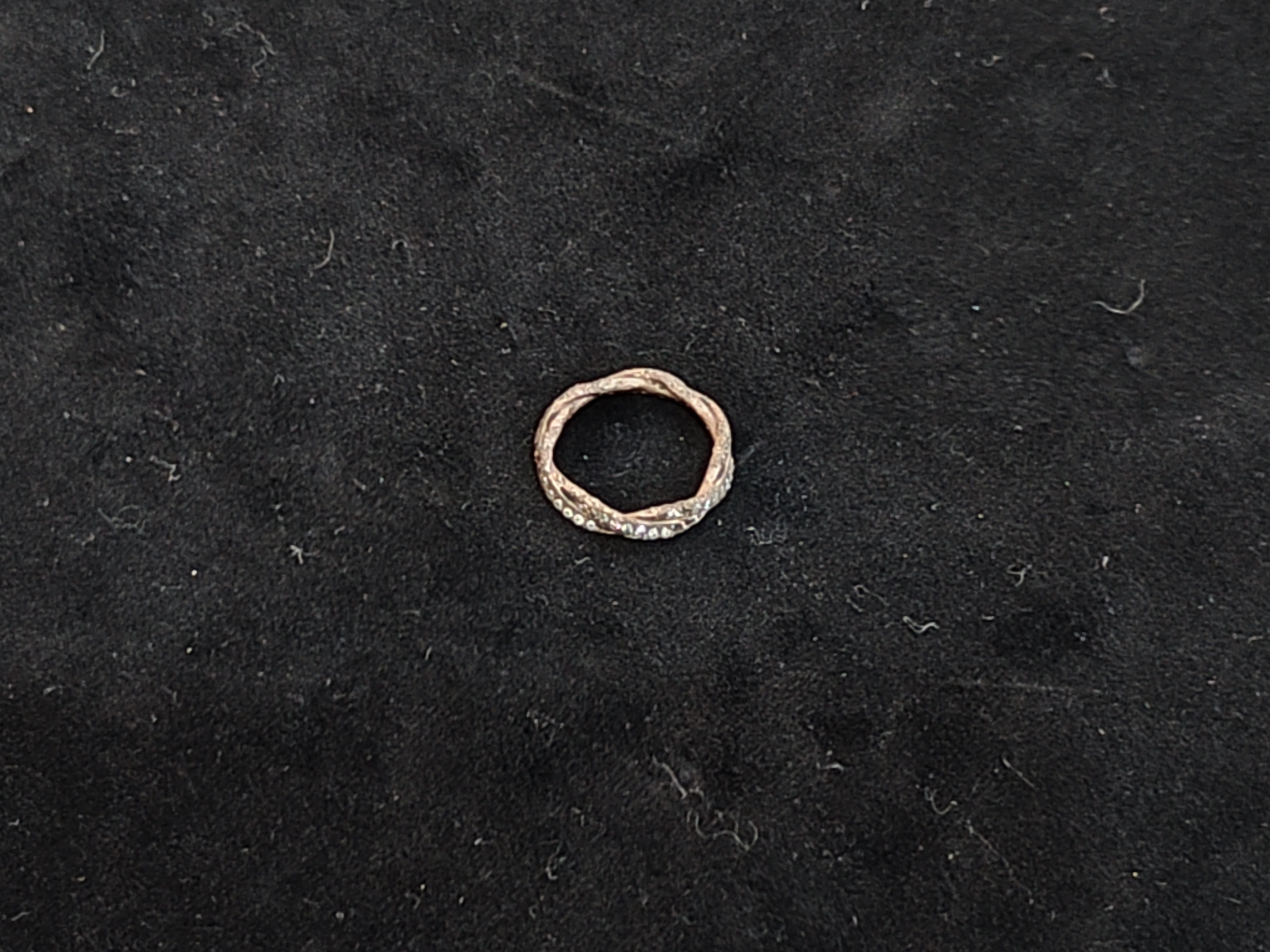 Copper Coloured Ring w Clear Stones — NZ auction result
