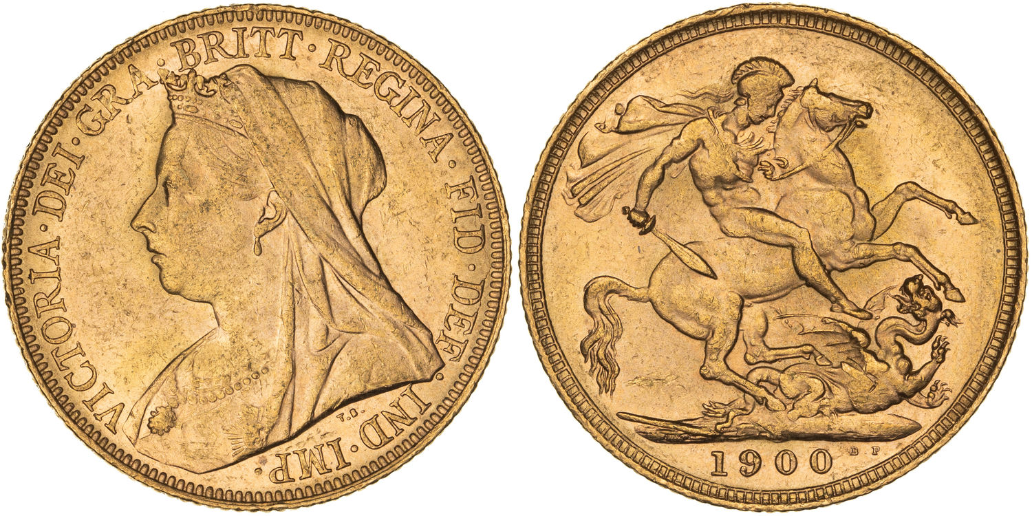 Victoria, St George Reverse, Sovereign, 1900-M, gF