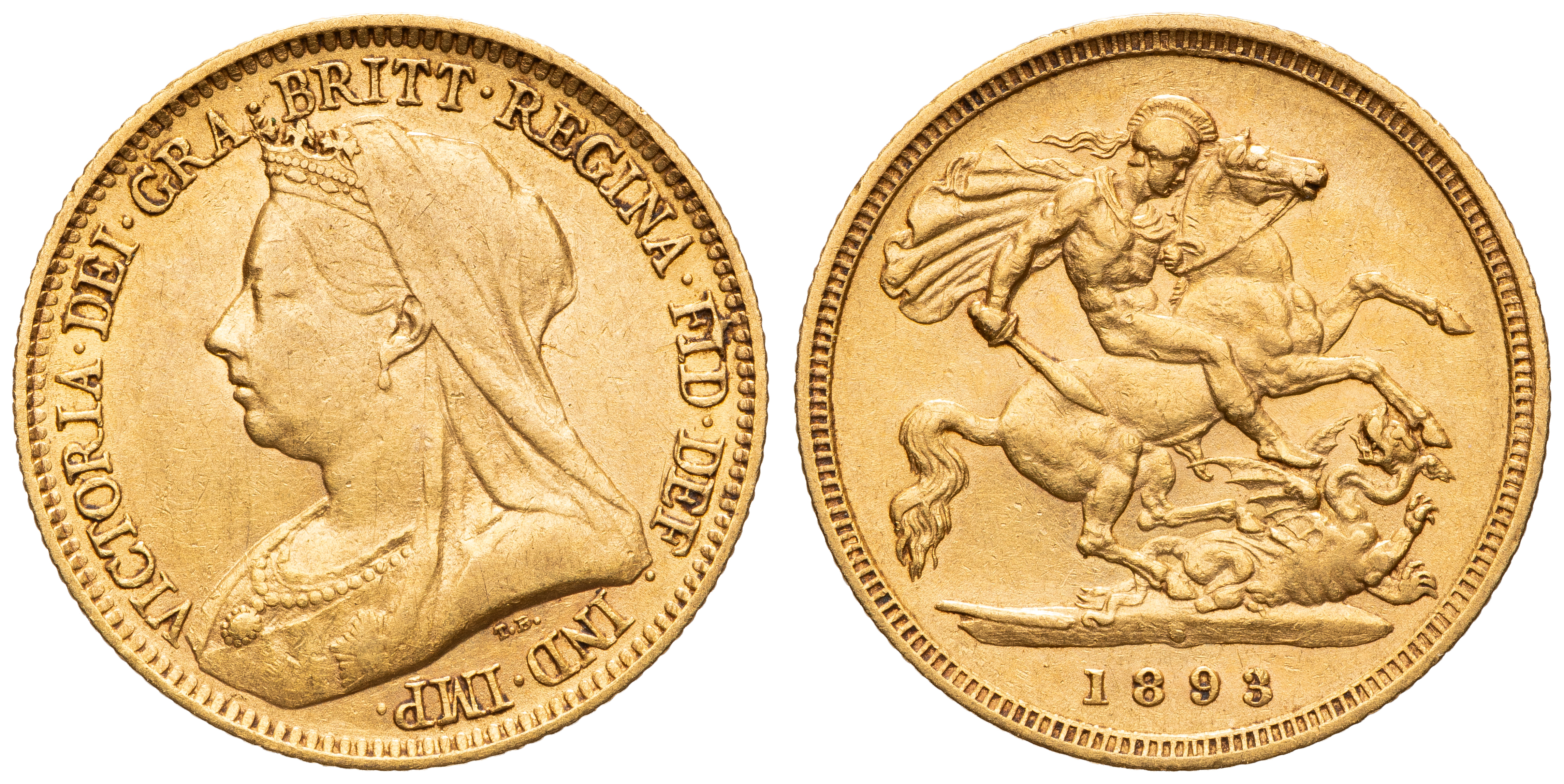 Victoria, Half Sovereign, 1893-S, Fine
