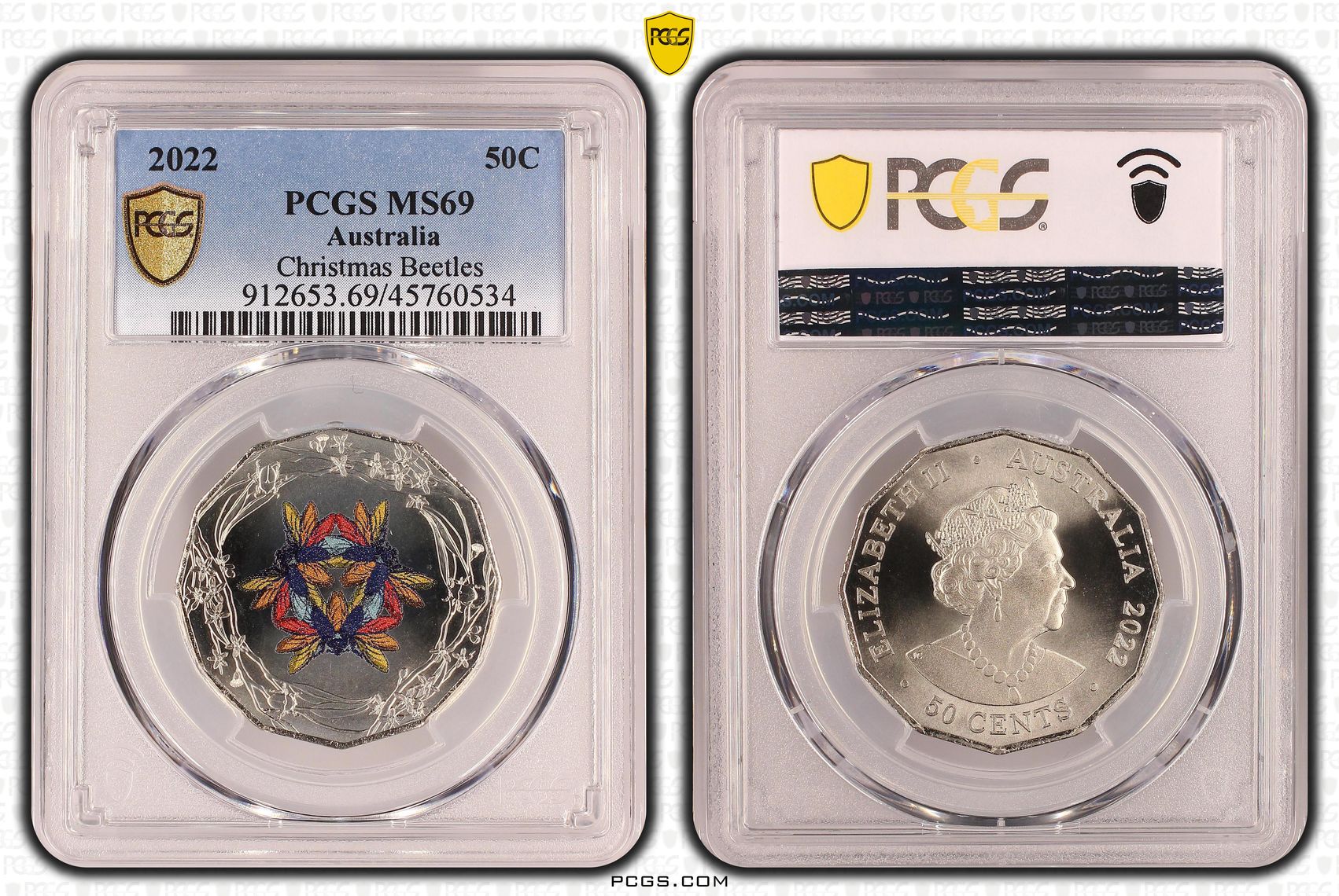 Christmas Beetles, Fifty Cent, 2022, PCGS MS69