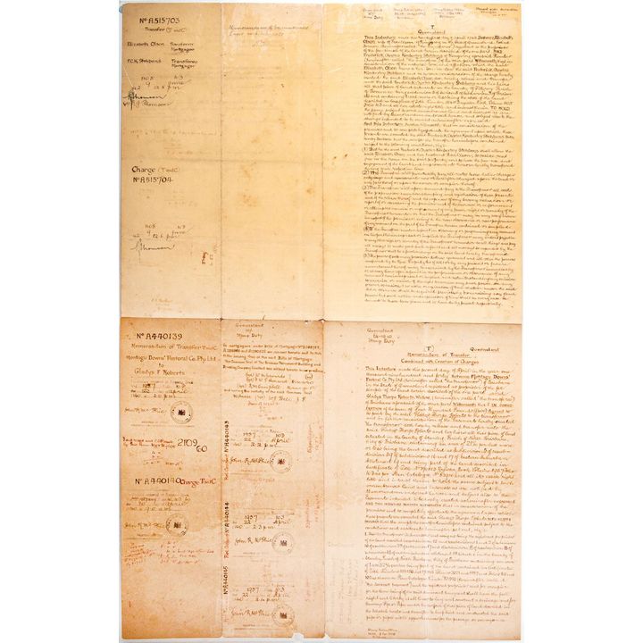 Queensland Stamp Duty Memorandums, 1940s,