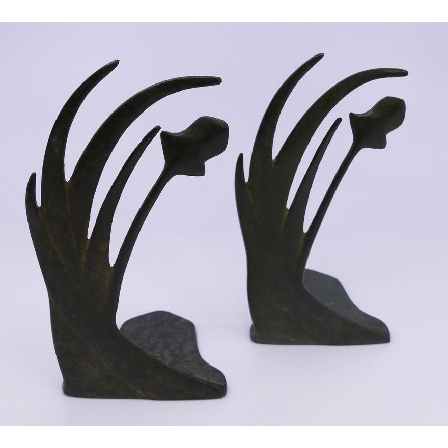 Pair G. Thew Deco Bronze Bookends- 6.5''