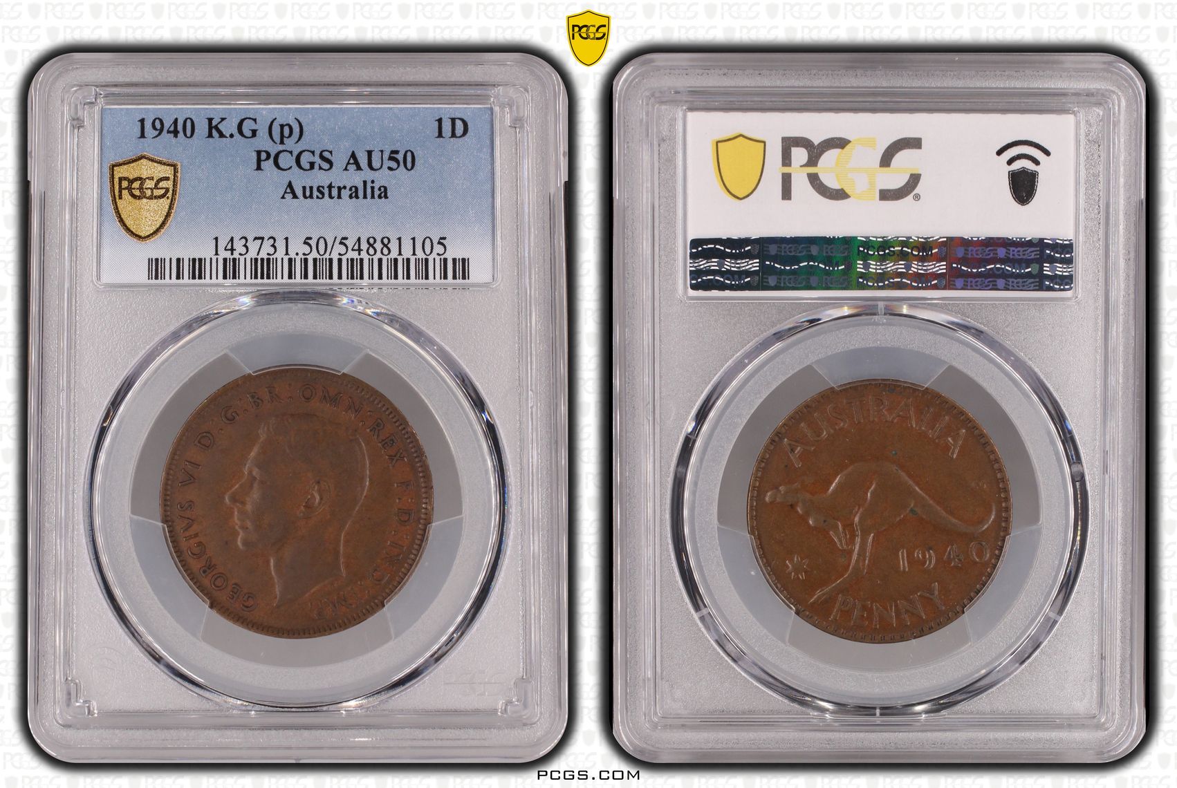 Penny, 1940, PCGS AU50BN
