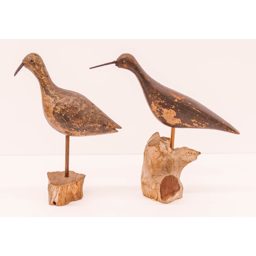 2pc Antique Shore Bird Wood Decoys