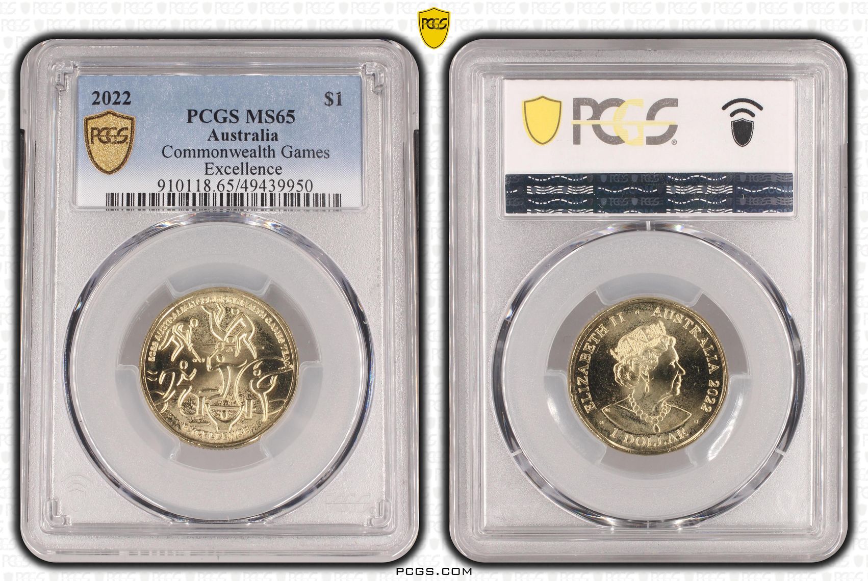 Commonwealth Games Excellence, One Dollar, 2022, PCGS MS65