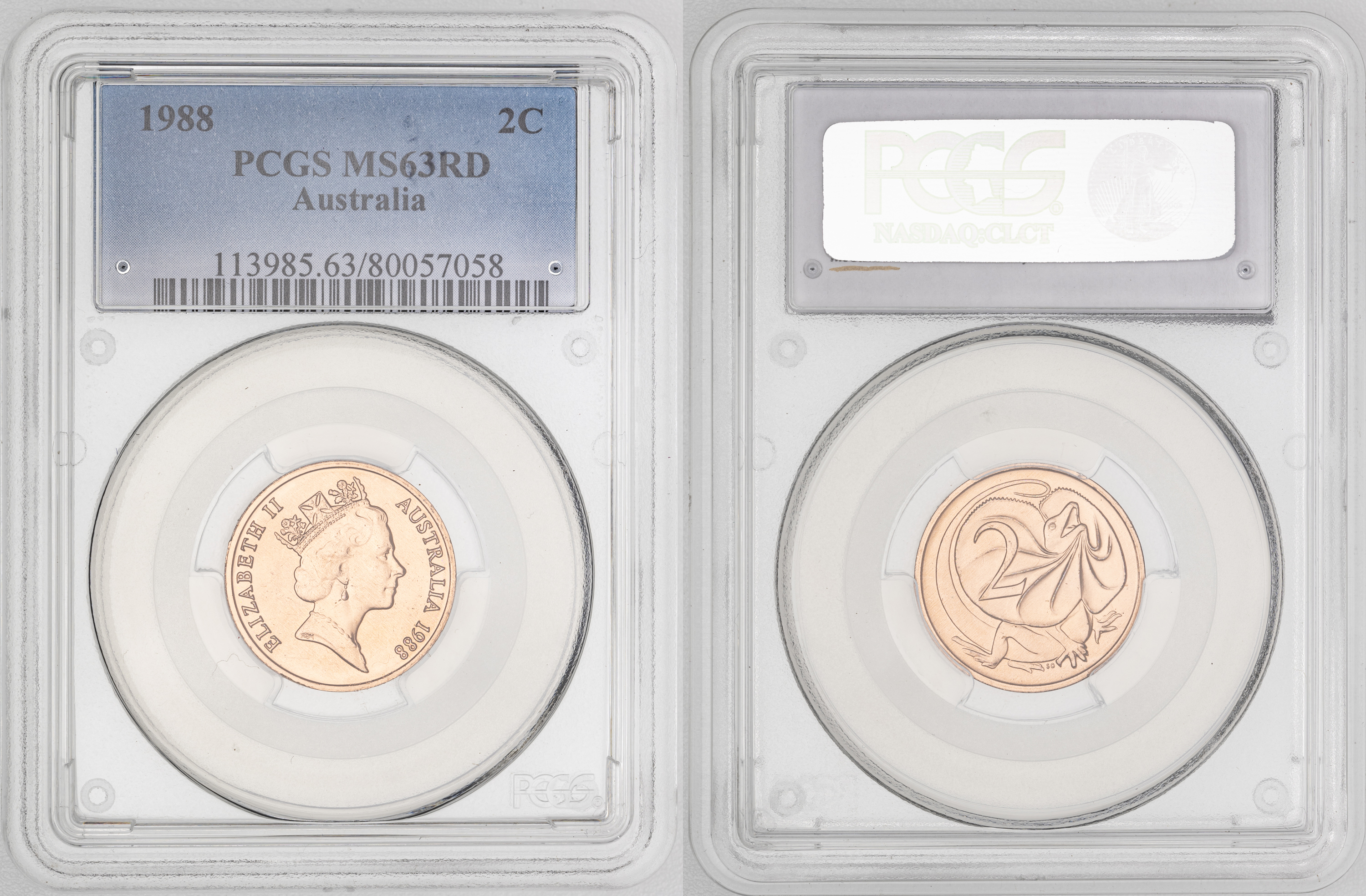 Elizabeth II, , Two Cent, 1988, PCGS MS63RD