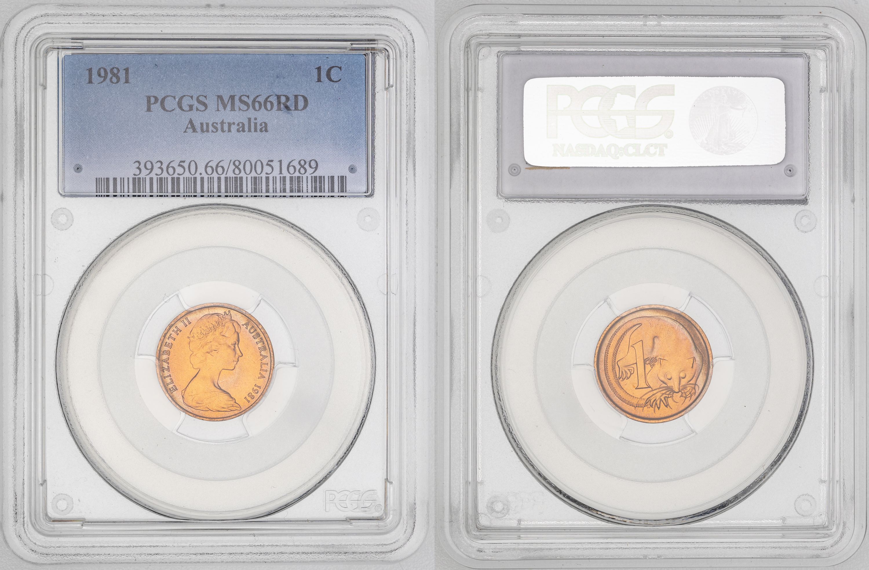 Elizabeth II, One Cent, 1981, PCGS MS66RD