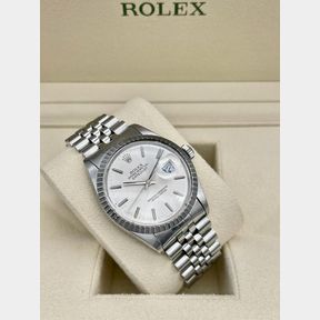 ROLEX DATEJUST WITH 18CT WHITE GOLD BEZEL WITH BOX