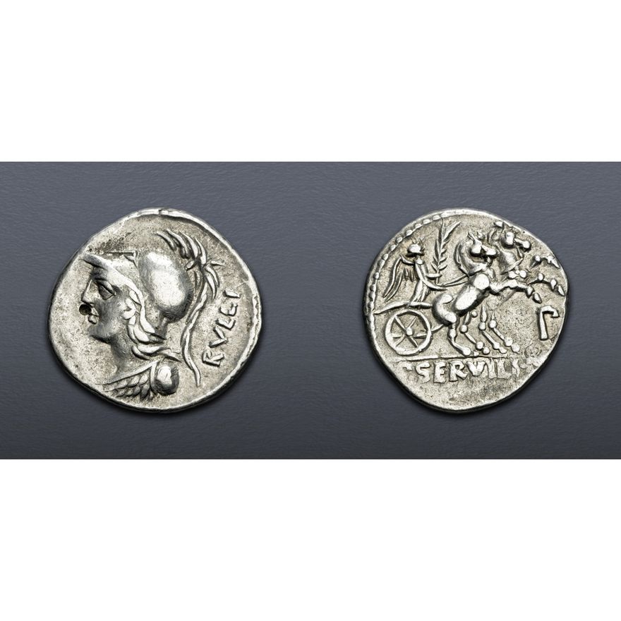 Servillus P. Servilius M.f. Rullus. 100 BC. AR Denarius (20mm, 3.88 g, 9h). Rome ...
