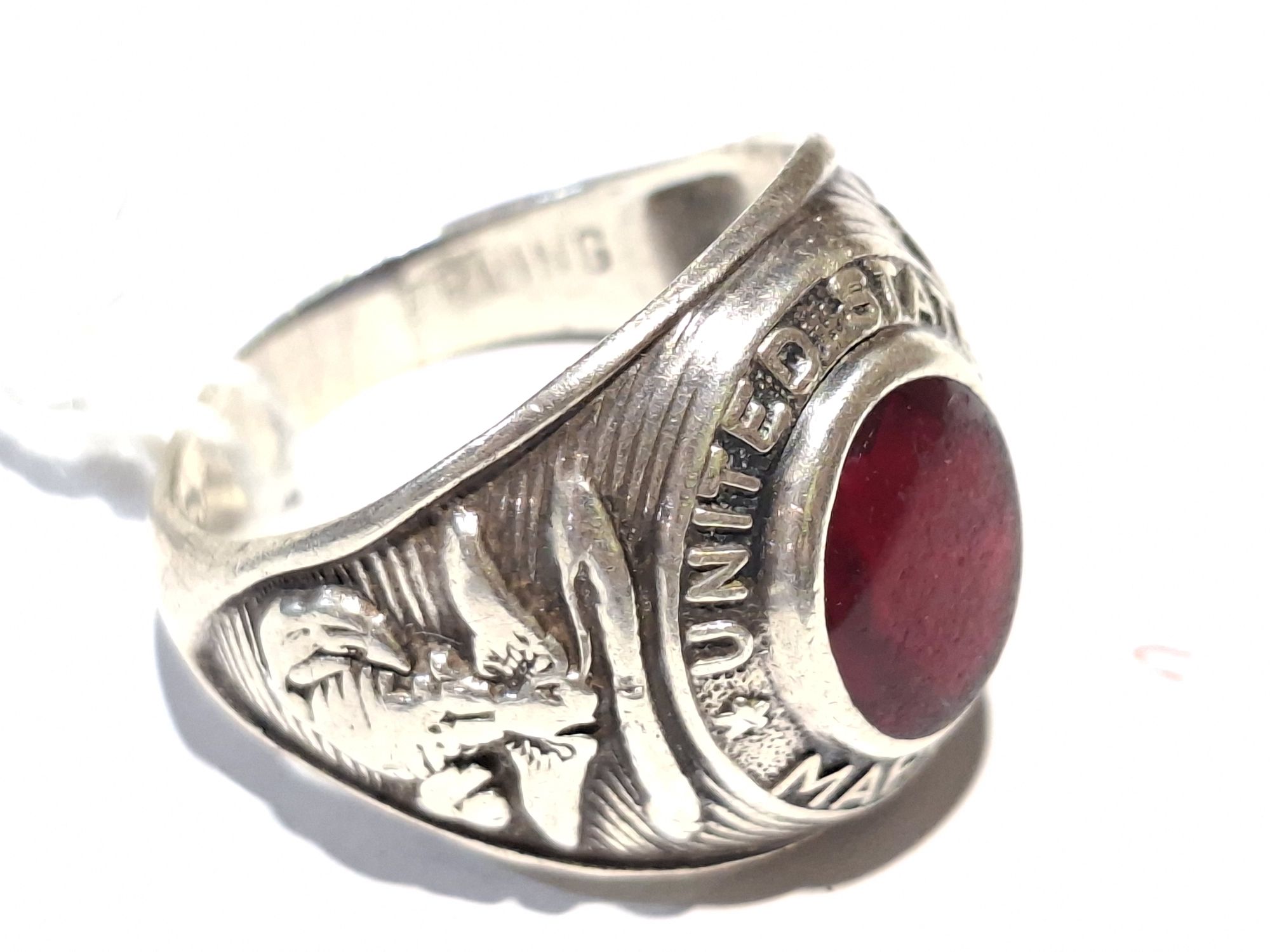 Silver Usa Marines Dress Ring