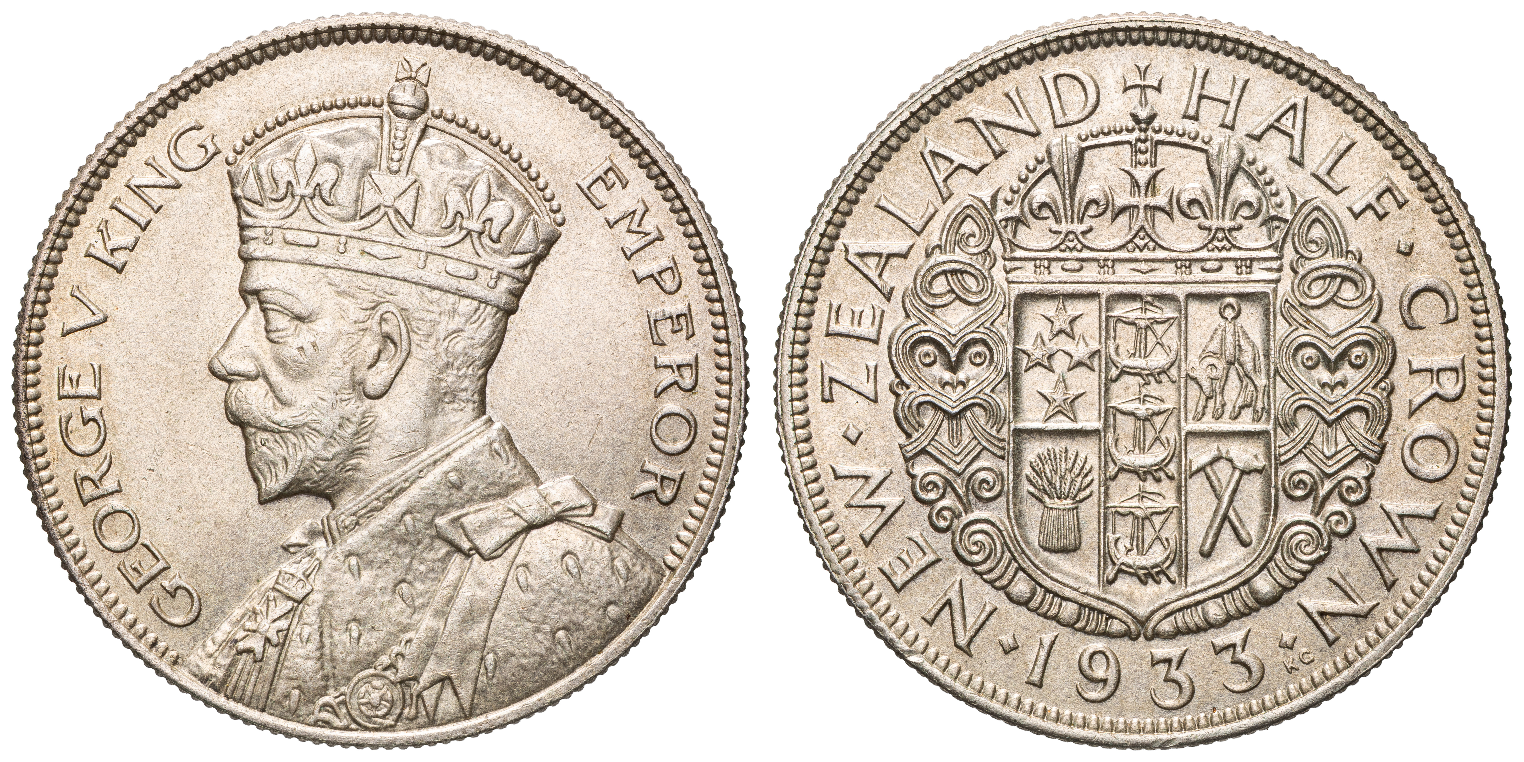 New Zealand, George V, Halfcrown, 1933, UNC
