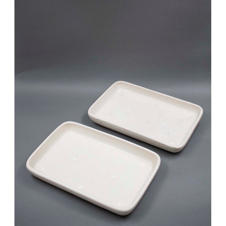 Crown Lynn Potteries - Two white large rectangular trays