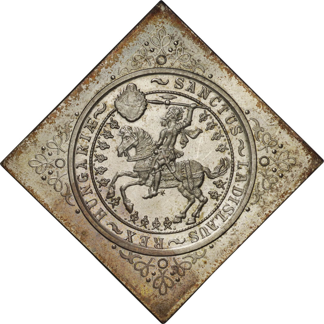 ハンガリー-Hungary. 1929. プルーフ. Proof. Silver. 5ペンゴ(Pengo). ラースロー1世騎馬像  5ペンゴ試鋳銀貨（再鋳貨） クリッペ 1929年（1965年） | Taisei Auction